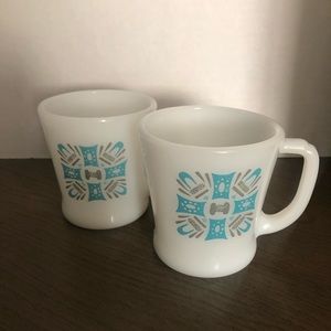 Fire King Blue Heaven Mugs Set of 2